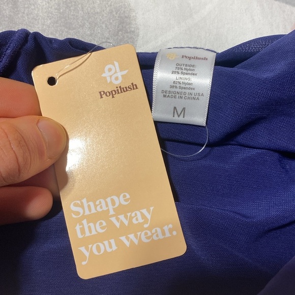 NWT Popilush Wide Leg Sleeveless V-Neck Shapewear Romper Size Medium - Picture 11 of 11